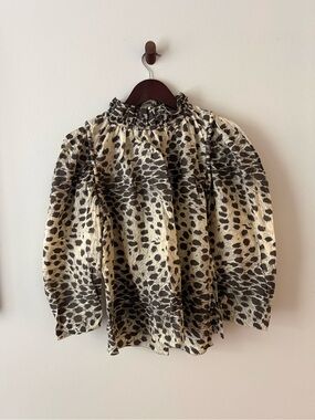Sea Animal Print Blouse in Cream and Black